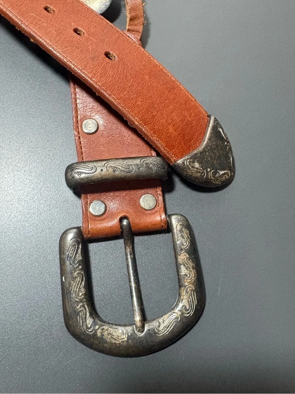 Vintage Western Leather Concho Belt